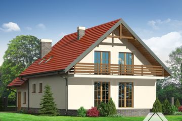  Projekt domu dąbrówka (KRP1154) - projekt domu parterowego z poddaszem - Zdjęcie 2