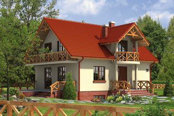  Projekt domu DUPLIKAT 2 JAWORZE P (KRP1158) - projekt domu parterowego z poddaszem - Zdjęcie 1