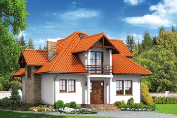  Projekt domu Jasienica (KRP1160) - projekt domu parterowego z poddaszem - Zdjęcie 1