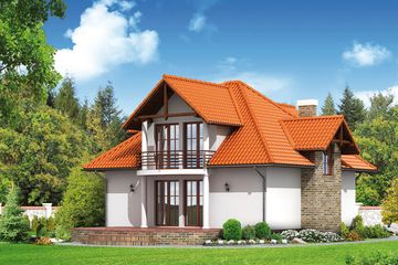  Projekt domu Jasienica (KRP1160) - projekt domu parterowego z poddaszem - Zdjęcie 2