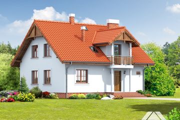  Projekt domu tarczyn (KRP1186) - projekt domu parterowego z poddaszem - Zdjęcie 1
