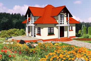  Projekt domu Borków mały (KRP1190) - projekt domu parterowego z poddaszem - Zdjęcie 1