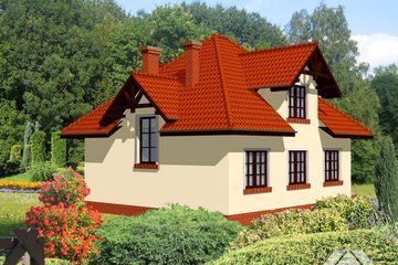  Projekt domu Borków mały (KRP1190) - projekt domu parterowego z poddaszem - Zdjęcie 2