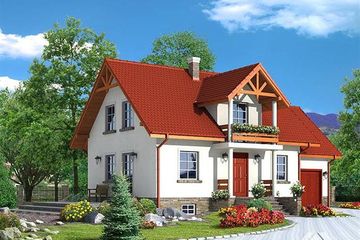  Projekt domu Biskupice 9 (KRP1194) - projekt domu parterowego z poddaszem - Zdjęcie 1