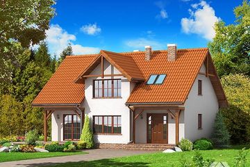  Projekt domu Bolków (KRP1196) - projekt domu parterowego z poddaszem - Zdjęcie 1