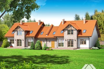  Projekt domu jastrowie bliźniak (KRP1198) - projekt domu parterowego z poddaszem - Zdjęcie 2