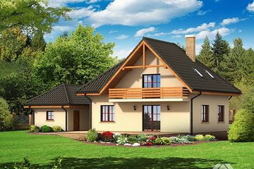  Projekt domu Polanka 2 (KRP1224) - projekt domu parterowego z poddaszem - Zdjęcie 2