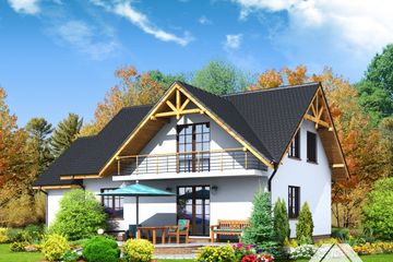  Projekt domu polanów (KRP1241) - projekt domu parterowego z poddaszem - Zdjęcie 2