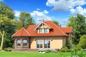  Projekt domu Nieszawa (KRP1244) - projekt domu parterowego z poddaszem - Zdjęcie 2