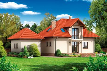  Projekt domu NOWINA (KRP1245) - projekt domu parterowego z poddaszem - Zdjęcie 2