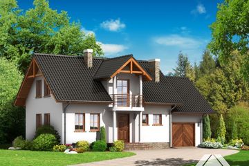  Projekt domu mirów (KRP1254) - projekt domu parterowego z poddaszem - Zdjęcie 1