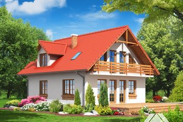  Projekt domu leszczyny (KRP1256) - projekt domu parterowego z poddaszem - Zdjęcie 2