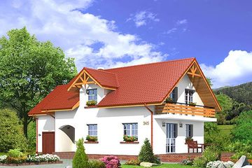  Projekt domu Osiek wąski 22 (KRP1272) - projekt domu parterowego z poddaszem - Zdjęcie 1