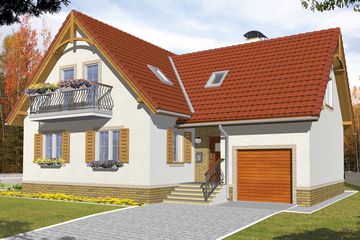  Projekt domu Strumyk C z garażem (WRX1050) - projekt domu parterowego z poddaszem - Zdjęcie 1