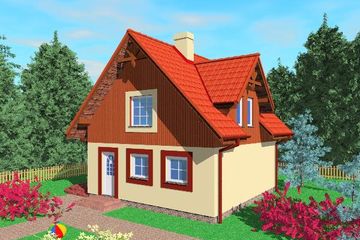  Projekt domu Jag (SLB1080) - projekt domu parterowego z poddaszem - Zdjęcie 1