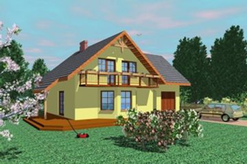  Projekt domu Lea (SLB1084) - projekt domu parterowego z poddaszem - Zdjęcie 1