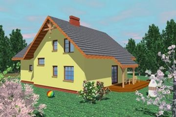  Projekt domu Lea (SLB1084) - projekt domu parterowego z poddaszem - Zdjęcie 2