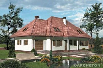  Projekt domu Rozmaryn (KRD1335) - projekt domu parterowego z poddaszem - Zdjęcie 2