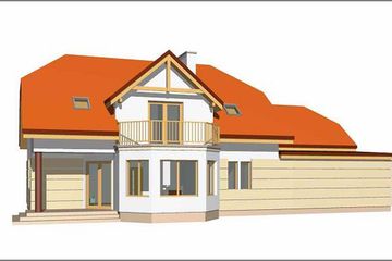  Projekt domu z firmą (WAH1130) - projekt domu parterowego z poddaszem - Zdjęcie 2