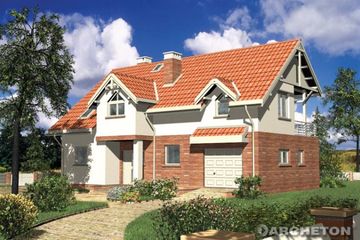  Projekt domu ARON (KRD1345) - projekt domu parterowego z poddaszem - Zdjęcie 1