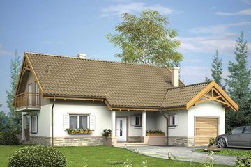  Projekt domu Antosia z garażem (WRX1051) - projekt domu parterowego z poddaszem - Zdjęcie 1