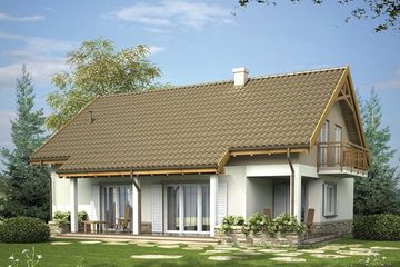  Projekt domu Antosia z garażem (WRX1051) - projekt domu parterowego z poddaszem - Zdjęcie 2