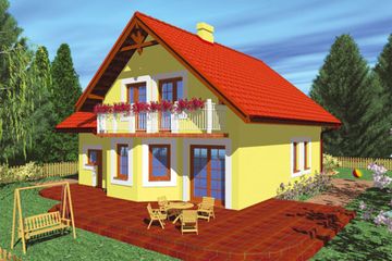  Projekt domu Tab (SLB1092) - projekt domu parterowego z poddaszem - Zdjęcie 2