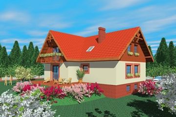  Projekt domu Wjt (SLB1093) - projekt domu parterowego z poddaszem - Zdjęcie 1