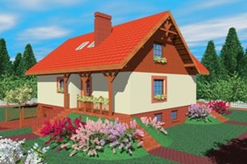  Projekt domu Wjt (SLB1093) - projekt domu parterowego z poddaszem - Zdjęcie 2