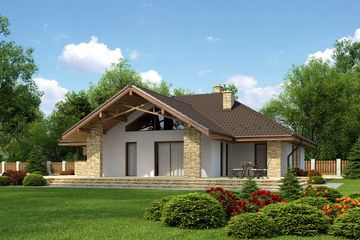  Projekt domu Leno II (KRH1309) - projekt domu parterowego z poddaszem - Zdjęcie 2