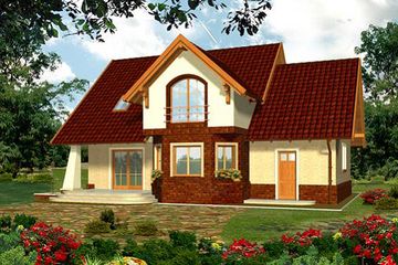  Projekt domu Heros I (WRH1105) - projekt domu parterowego z poddaszem - Zdjęcie 1