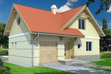  Projekt domu AGAPE wersja A (WRD1267) - projekt domu parterowego z poddaszem - Zdjęcie 1