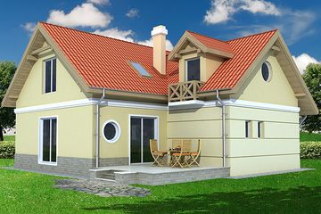  Projekt domu AGAPE wersja A (WRD1267) - projekt domu parterowego z poddaszem - Zdjęcie 2