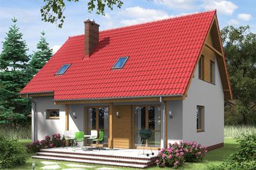  Projekt domu HIACYNT (WOA1021) - projekt domu parterowego z poddaszem - Zdjęcie 2