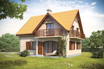  Projekt domu TEKA-36 (KRU1000) - projekt domu parterowego z poddaszem - Zdjęcie 1