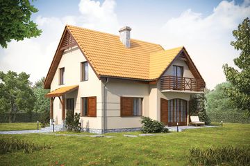  Projekt domu TEKA-36 (KRU1000) - projekt domu parterowego z poddaszem - Zdjęcie 2