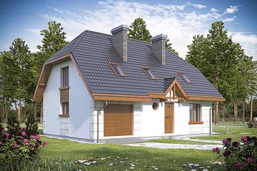  Projekt domu TEKA-02 (KRU1008) - projekt domu parterowego z poddaszem - Zdjęcie 2