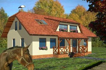  Projekt domu 202 (KRH1021) - projekt domu parterowego z poddaszem - Zdjęcie 1