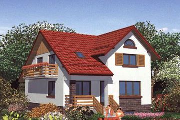 Projekt domu APS 007 - parterowy z poddaszem dom o powierzchni 135,90 m², dach czterospadowy - ujęcie 2