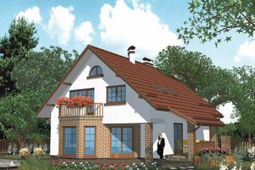 Projekt domu APS 012 - parterowy z poddaszem dom o powierzchni 148,90 m², dach dwuspadowy - ujęcie 2
