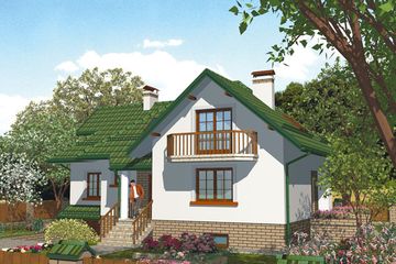  Projekt domu APS 014 (LUA1013) - projekt domu parterowego z poddaszem - Zdjęcie 1