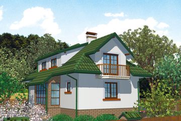  Projekt domu APS 014 (LUA1013) - projekt domu parterowego z poddaszem - Zdjęcie 2