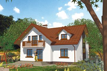 Projekt domu APS 037 - parterowy z poddaszem dom o powierzchni 149,30 m², dach czterospadowy - ujęcie 2