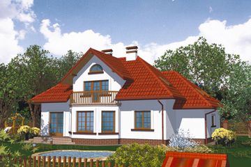 Projekt domu APS 042 - parterowy z poddaszem dom o powierzchni 167 m², dach kopertowy - ujęcie 2