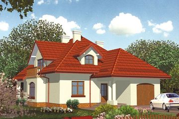  Projekt domu APS 045 (LUA1044) - projekt domu parterowego z poddaszem - Zdjęcie 1