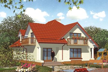  Projekt domu APS 045 (LUA1044) - projekt domu parterowego z poddaszem - Zdjęcie 2