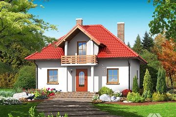  Projekt domu Grabczyn - duplikat (KRP1303) - projekt domu parterowego z poddaszem - Zdjęcie 1