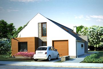  Projekt domu AJR 09 wersja A z garażem (WOJ1002) - projekt domu parterowego z poddaszem - Zdjęcie 1