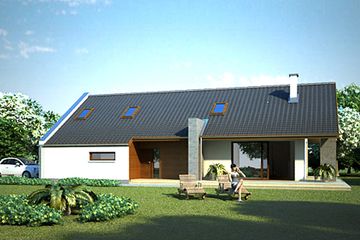  Projekt domu AJR 09 wersja A z garażem (WOJ1002) - projekt domu parterowego z poddaszem - Zdjęcie 2