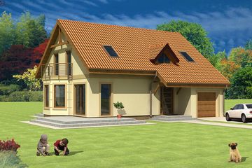  Projekt domu Agnieszka (WRG1028) - projekt domu parterowego z poddaszem - Zdjęcie 1